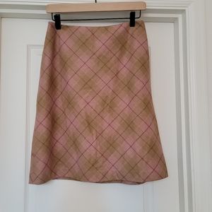 Ann Taylor Loft Plaid Lined Skirt size 8P